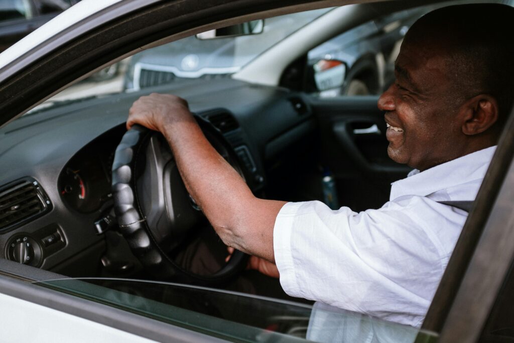 Man Driving in a Car